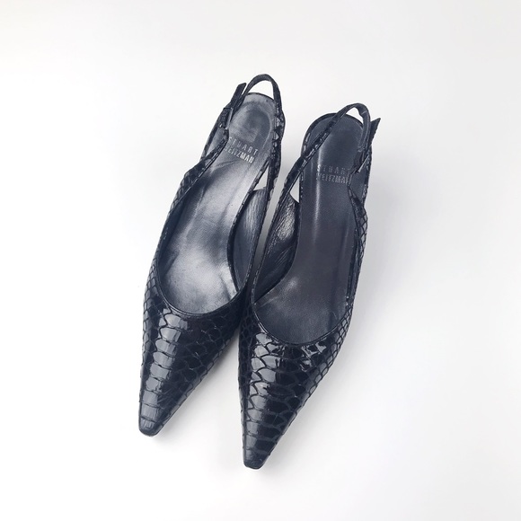 Stuart Weitzman Shoes - Stuart Weitzman Black Pointy Toe Slingback Pumps